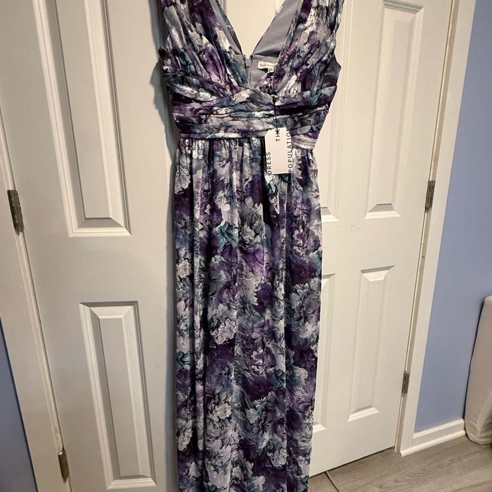 Dress the Population Purple Floral Maxi Dress